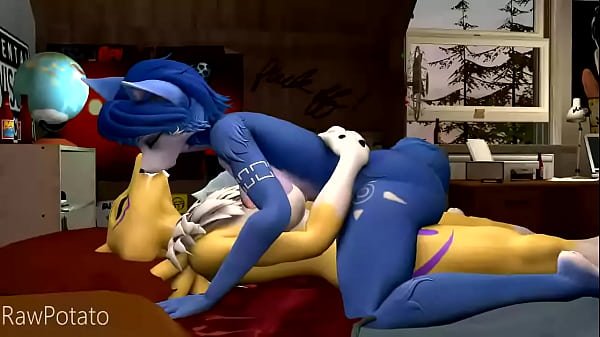 Krystal x Renamon by rawpotato